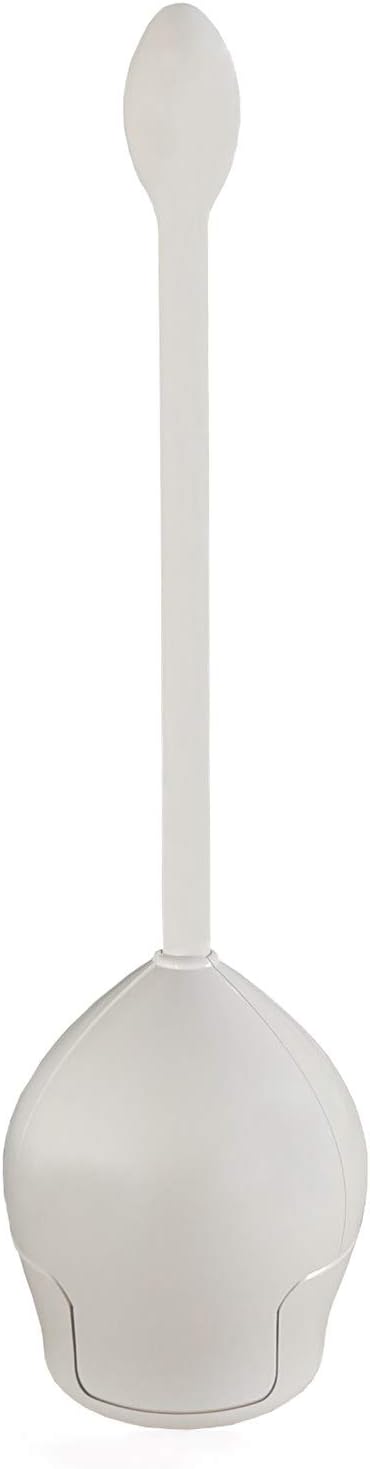 Primanova Lotus E61 Rustproof Acrylic Toilet Brush with Auto Close Canister Discreet Holder-Beige