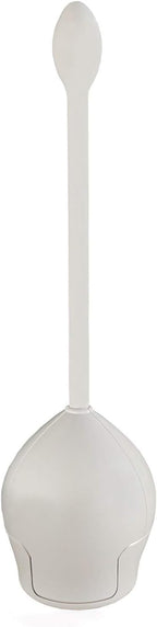 Primanova Lotus E61 Rustproof Acrylic Toilet Brush with Auto Close Canister Discreet Holder-Beige