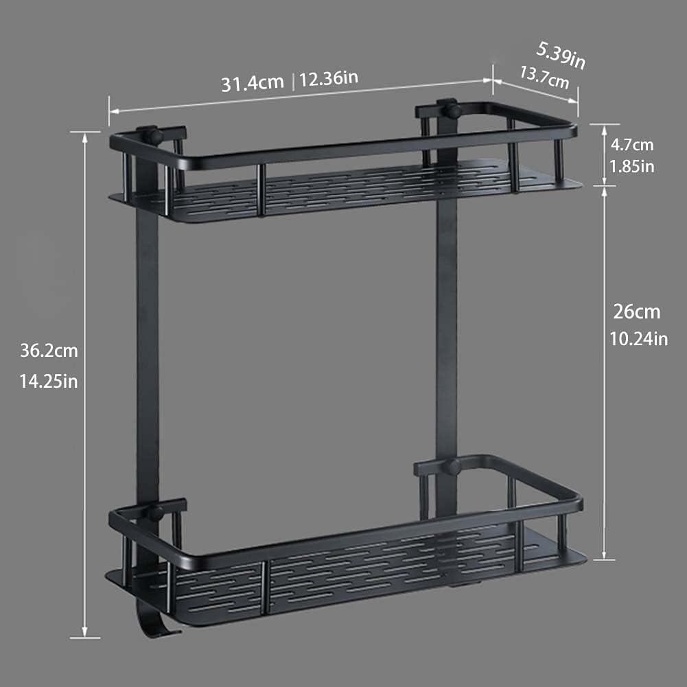 Shelves For Shower Corner 2 level Black