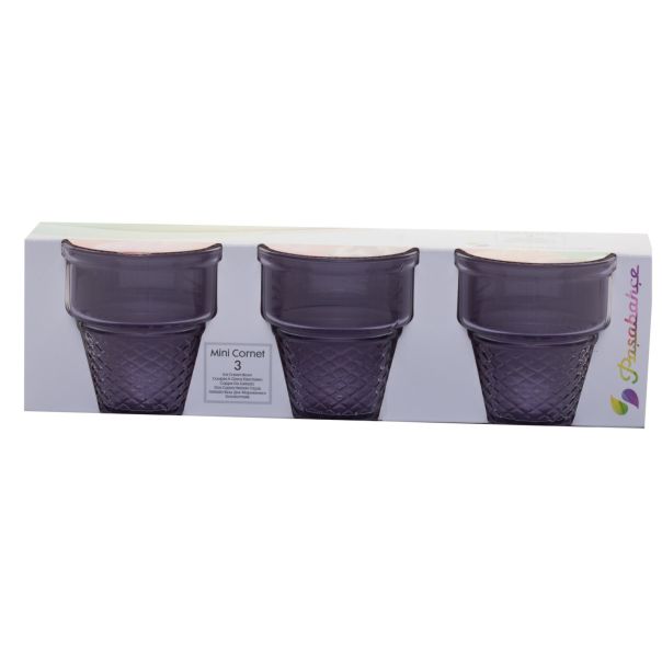 Pasabahce Mini Cornet Ice Cream Cup - 245ml Color:Purple