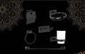 Black bathroom tools 6 pieces