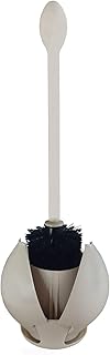 Primanova Lotus E61 Rustproof Acrylic Toilet Brush with Auto Close Canister Discreet Holder-Beige