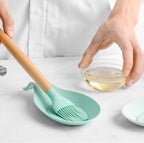 Silicone spoon and ladle holder