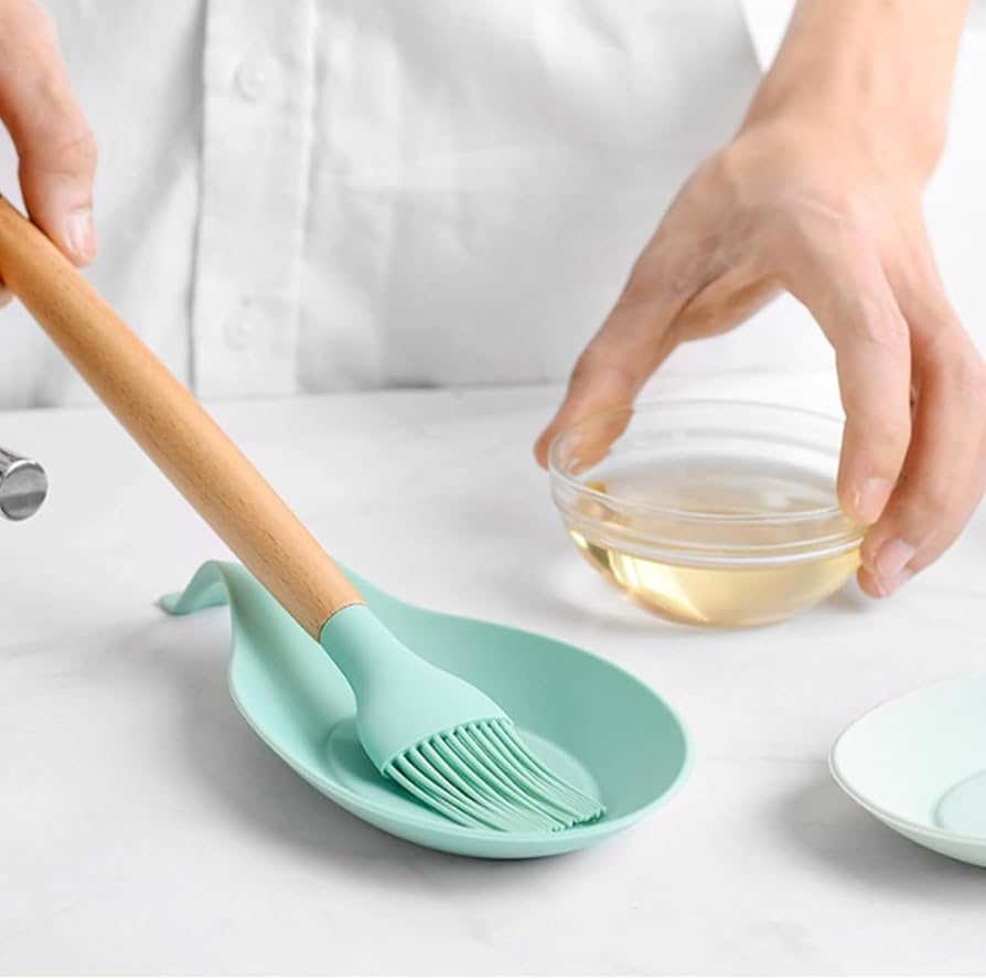 Silicone spoon and ladle holder