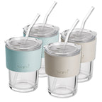 Pyrex glass cup with leather cover