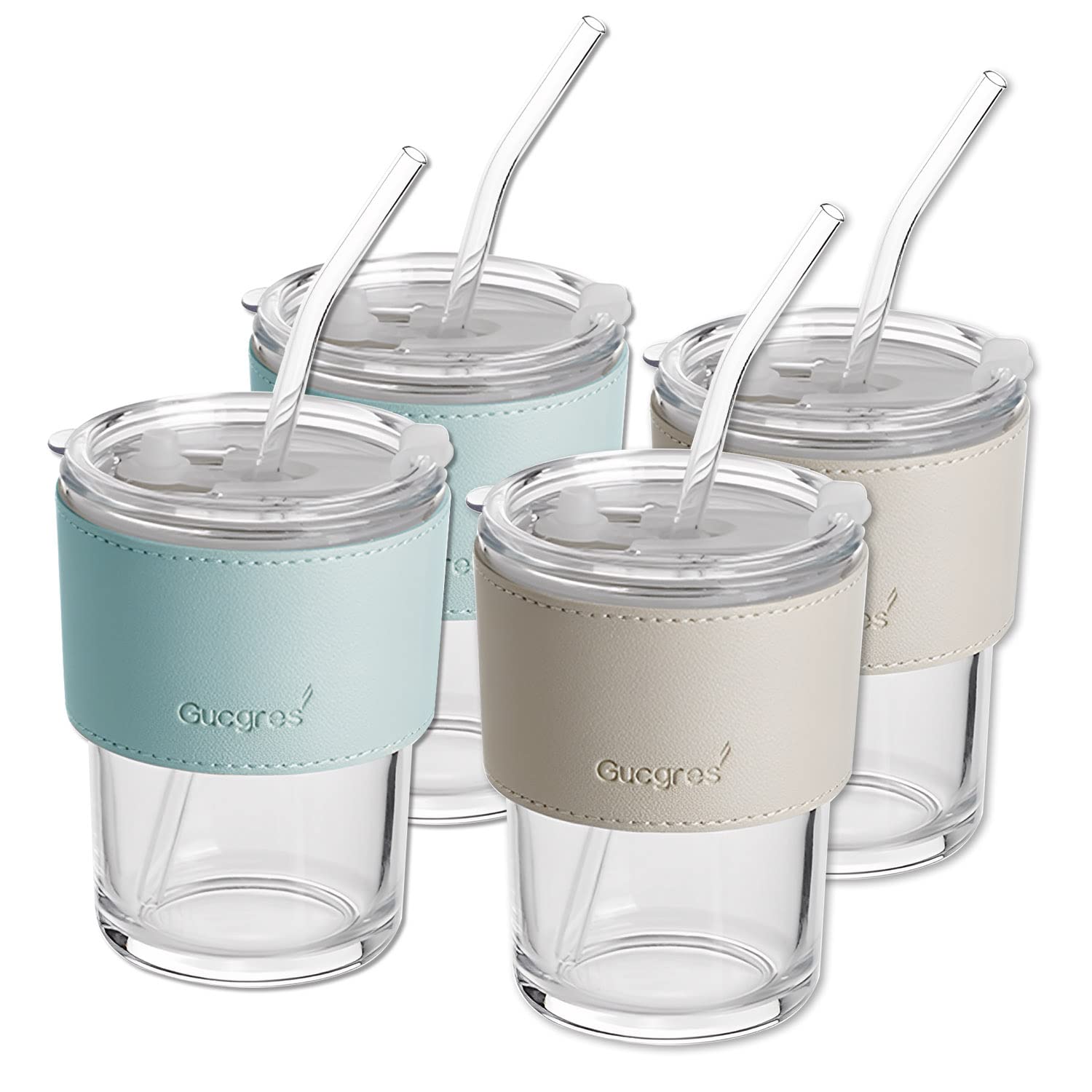 Pyrex glass cup with leather cover
