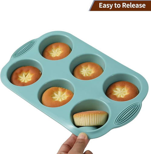 6 eye silicone cupcake mold