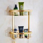 Stainless corner, 2 shelves (Gold)