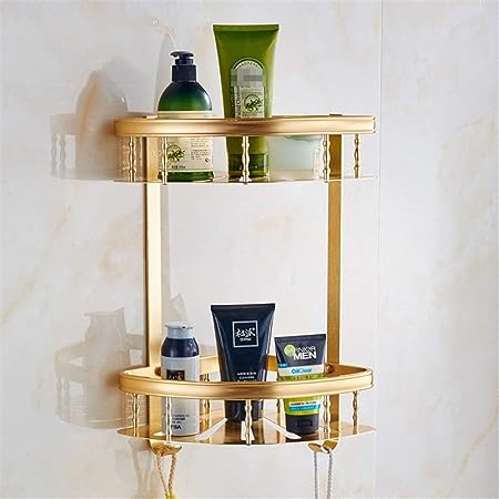 Stainless corner, 2 shelves (Gold)