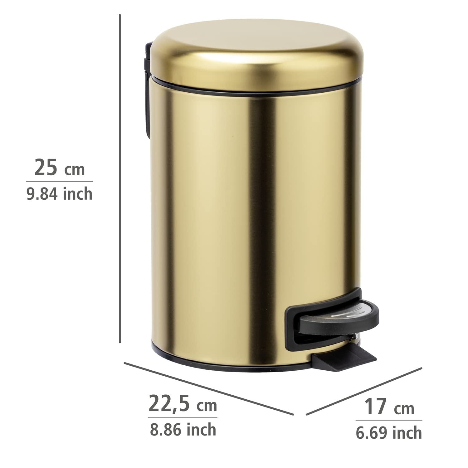 trash basket stainless gold 3L Elet