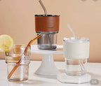 Pyrex glass cup with leather cover