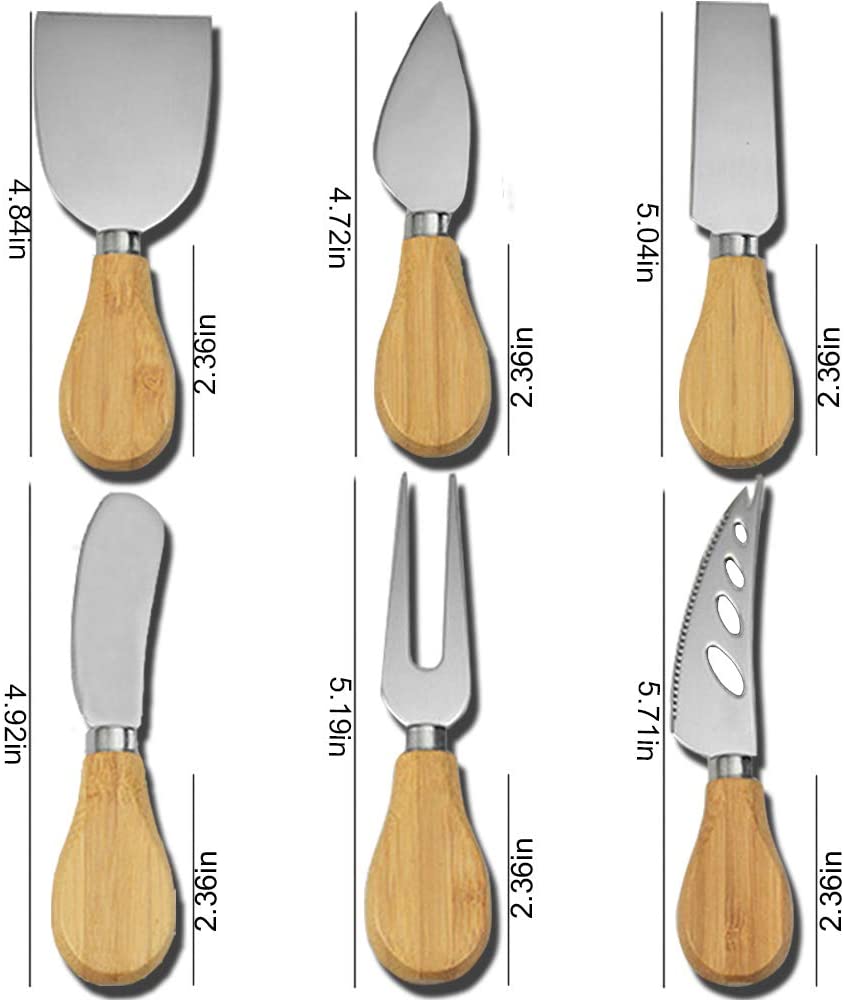 6 Pieces Cheese Knives Set