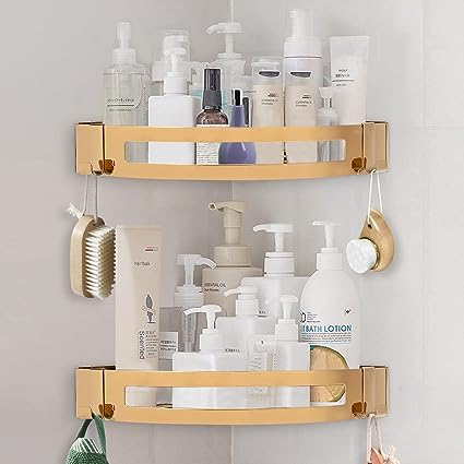 Stainless corner, 1 shelves (Gold)