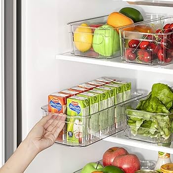 Crystal Acrylic Fridge Organizer with Deep Handle
