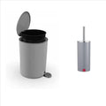 PrimanovaTrash Bin With and Toilet Brush gray color