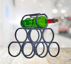 Mio Mazag Black Hammered Stainless Wine Bottle Holder - H32xL29cm