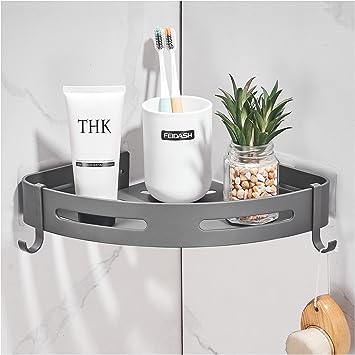 Stainless corner, 1 shelves (Black)