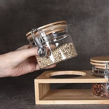 Small Glass Clip Spice Jar