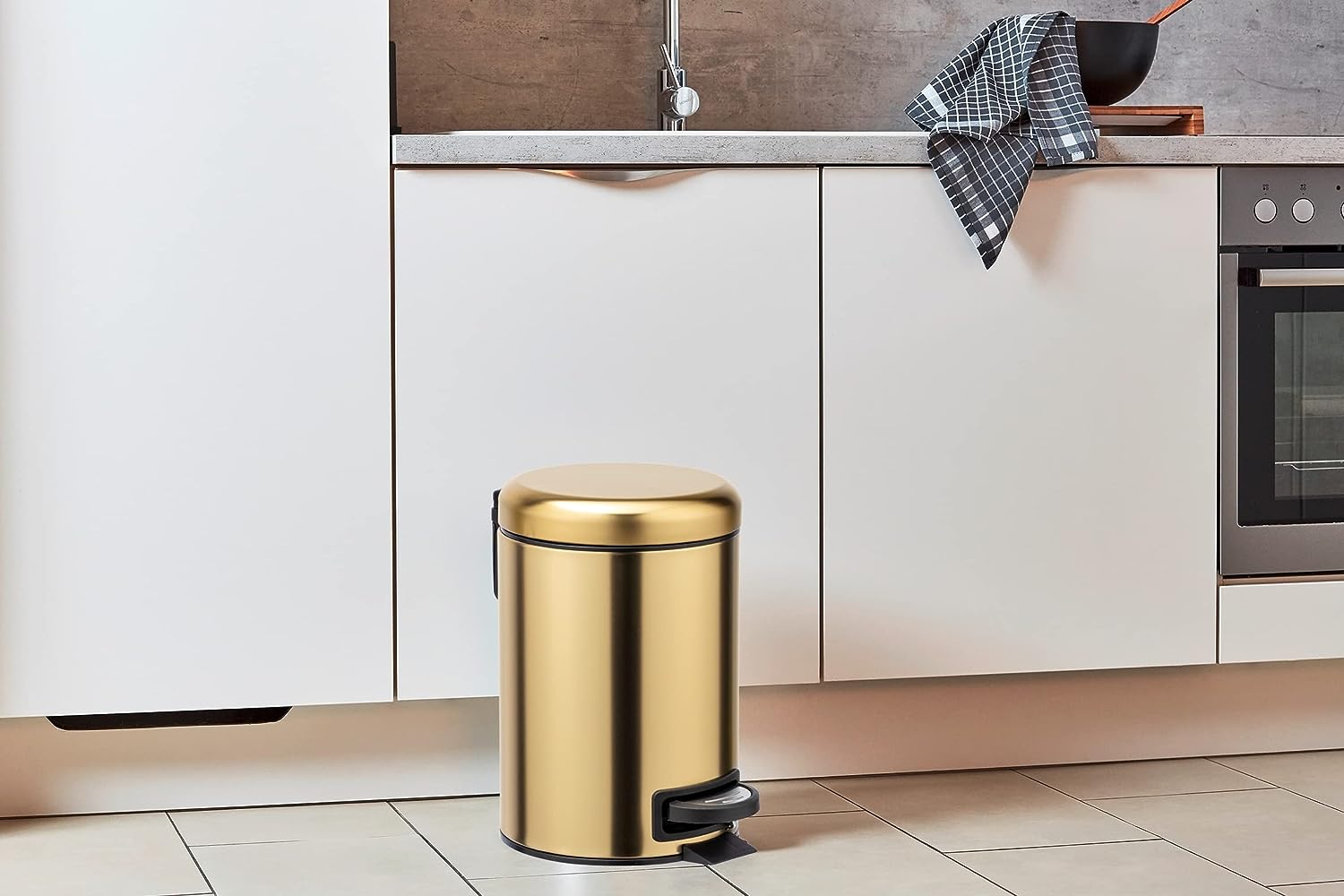 trash basket stainless gold 12L Elet
