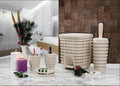 Primanova Bathroom Accessories Kit Braided 5 Pieces Beige
