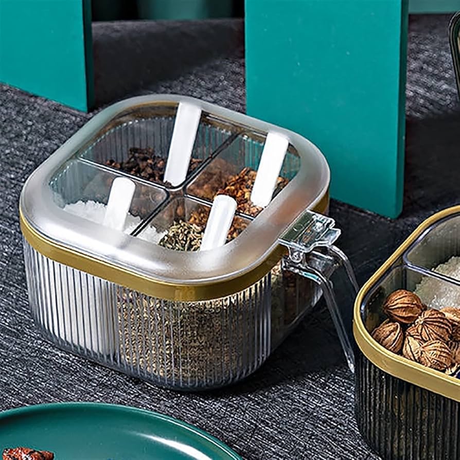 4-compartment acrylic spice organizer