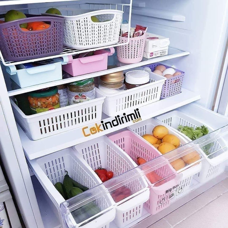 Plastic Storage Organizing Basket for Refrigerator