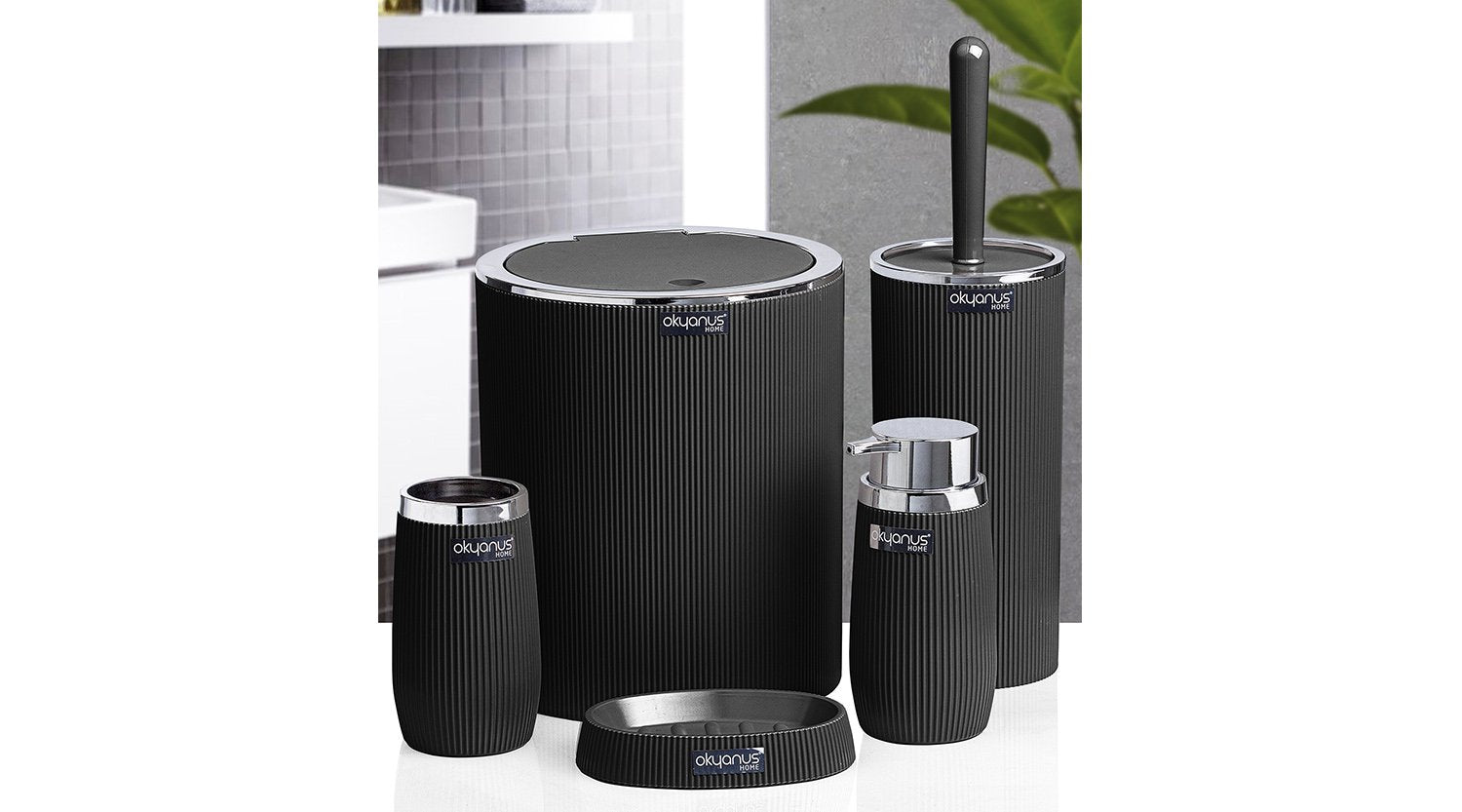 Bathroom set 5 pieces  black