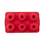 6 Piece Mixed Cake and Cookie Mold Red