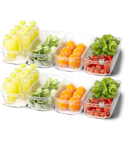 Crystal Acrylic Fridge Organizer with Deep Handle