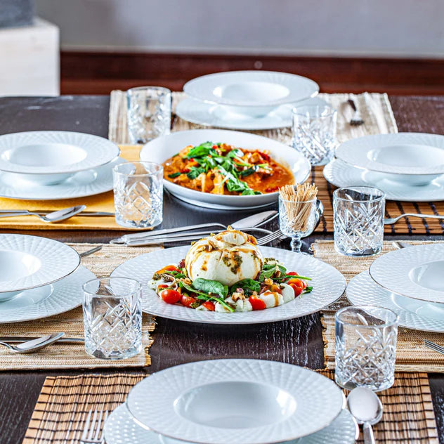 Tunisie Brillio Dinner Set with Platinum Rim - 29 Pieces for 6 People