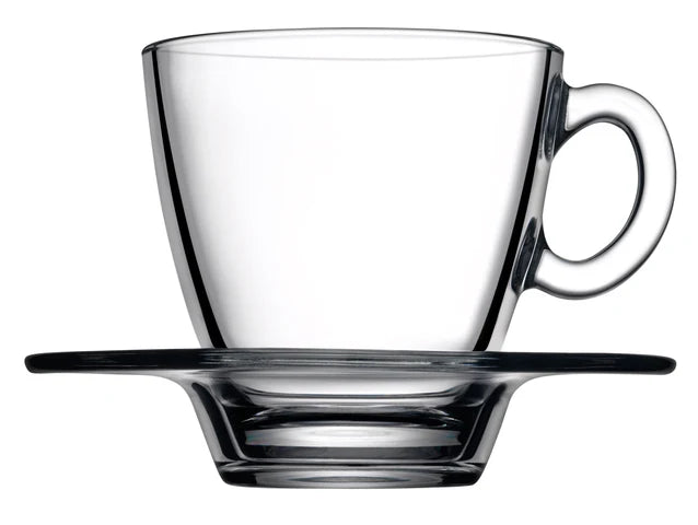 Pasabahce Aqua Espresso Cup & Saucer Set - 6 pieces, 72ml