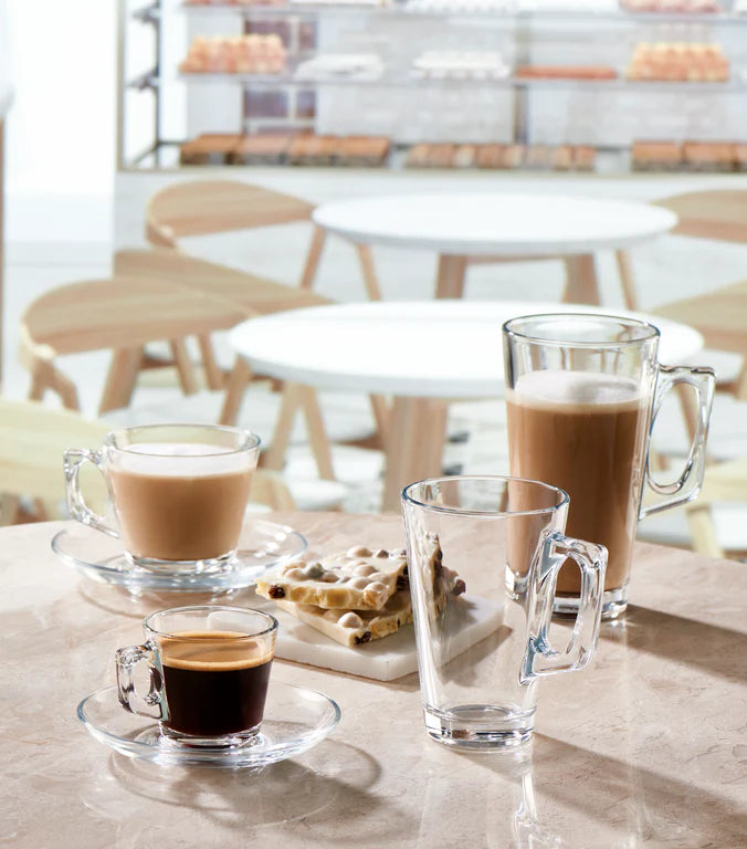 Pasabahce Vela Tea Cup & Saucer Set - 6 pieces, 195ml