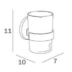 Wall-mounted tumbler holder with extra clear transparent glass tumbler
