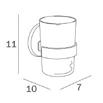 Wall-mounted tumbler holder with extra clear transparent glass tumbler