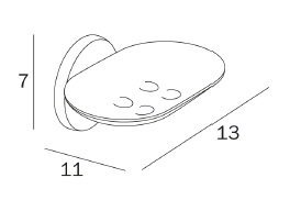 Wall-mounted soap holder, with brass dish