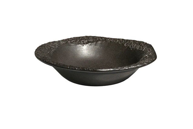 AbraCadabra Coral Deep Dessert Plate - Glossy Black, 22cm