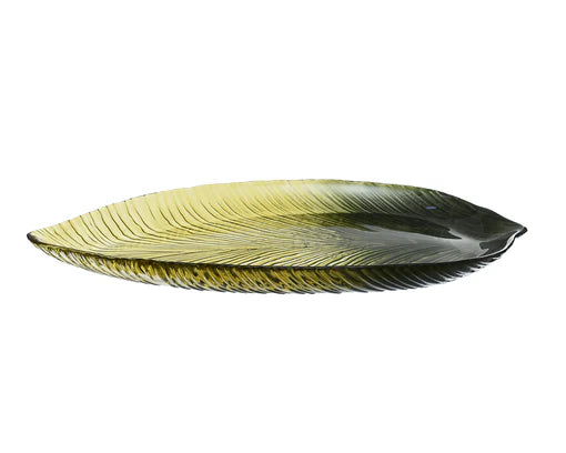 ArdaCam Acute Leaf Plate - Green & Black, 43 cm
