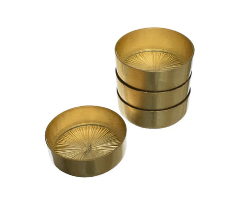 ArdaCam Angle Serving Plate & Bowls - Gold Rim, 5 Pieces for 4 People