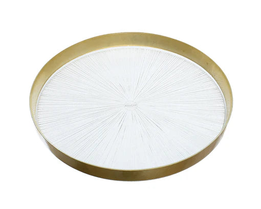ArdaCam Angle Serving Plate & Bowls - Gold Rim, 5 Pieces for 4 People