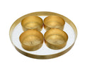 ArdaCam Angle Serving Plate & Bowls - Gold Rim, 5 Pieces for 4 People