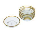 ArdaCam Avanos Serving Plate & Bowls - Gold Rim, 7 Pieces for 6 People
