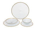 ArdaCam Base Dinner Set - Gold Rim, 25 Pieces for 6 People