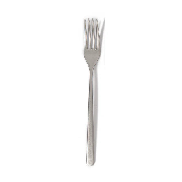 Abert Step Dessert Fork - Matte Silver