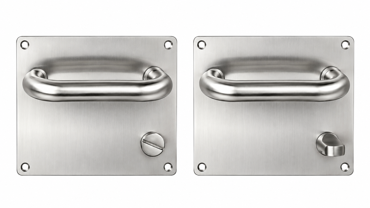 stainless steel door handle with plate WC