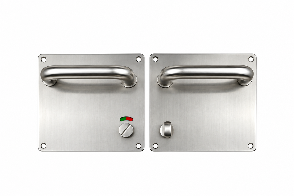 stainless steel door handle with plate WC