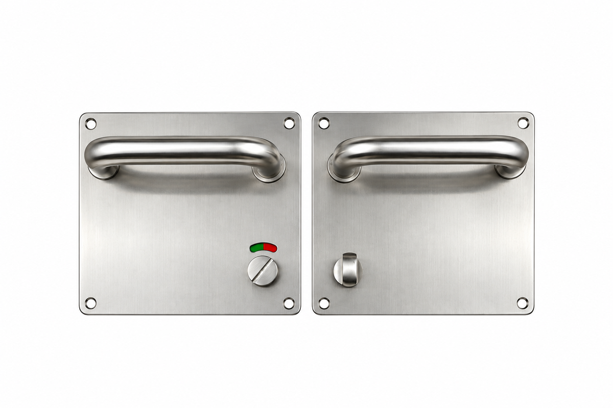 stainless steel door handle with plate WC