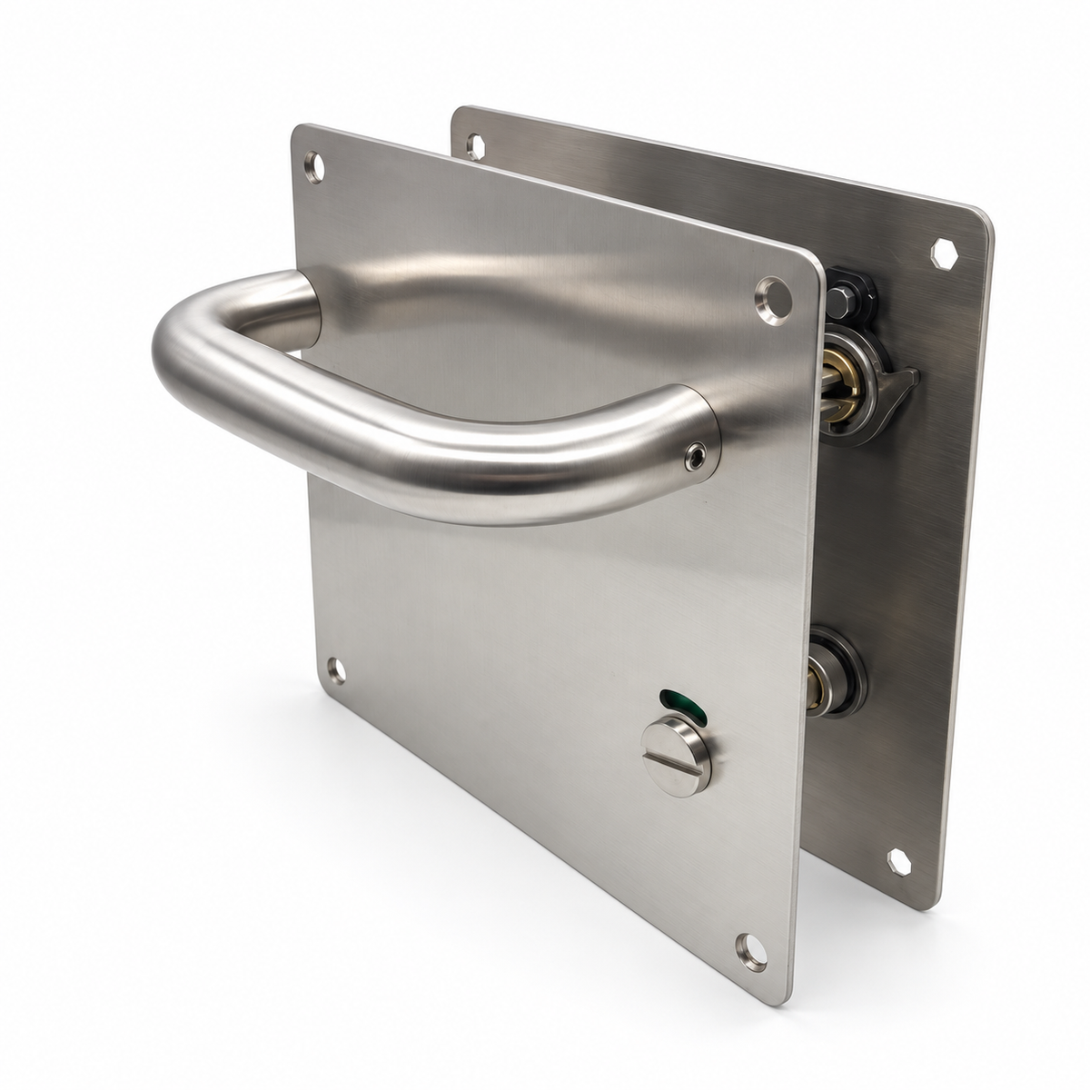 stainless steel door handle with plate WC