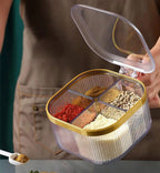 4-compartment acrylic spice organizer