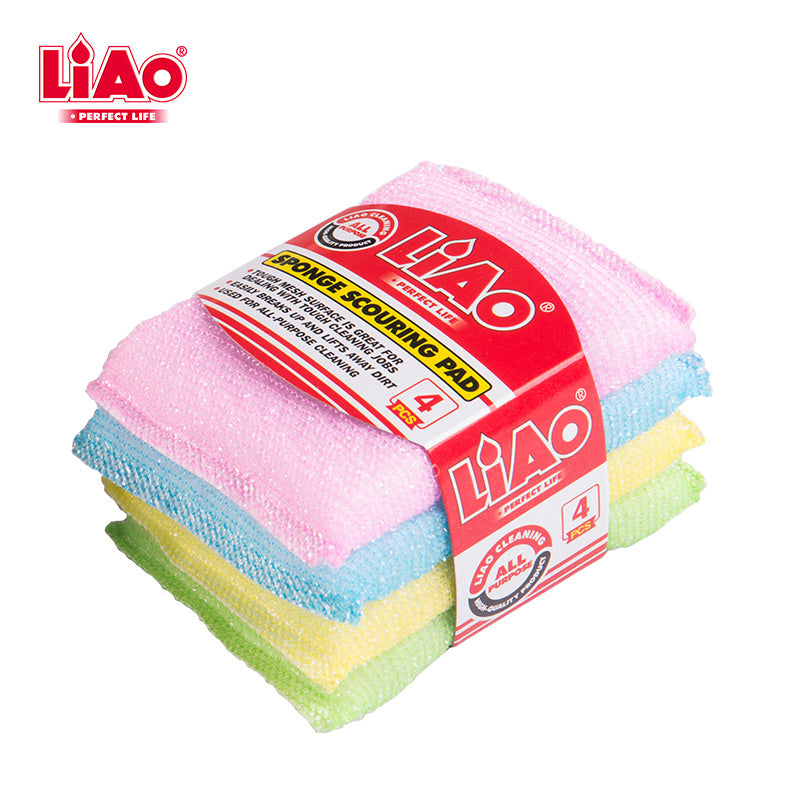 Dish Sponge 4 pcs Mixed Colors Liao F130035