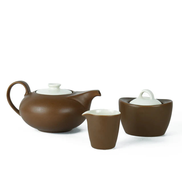 Faria & Bento Medium Tea Serving Set - Brown, 3 Pieces